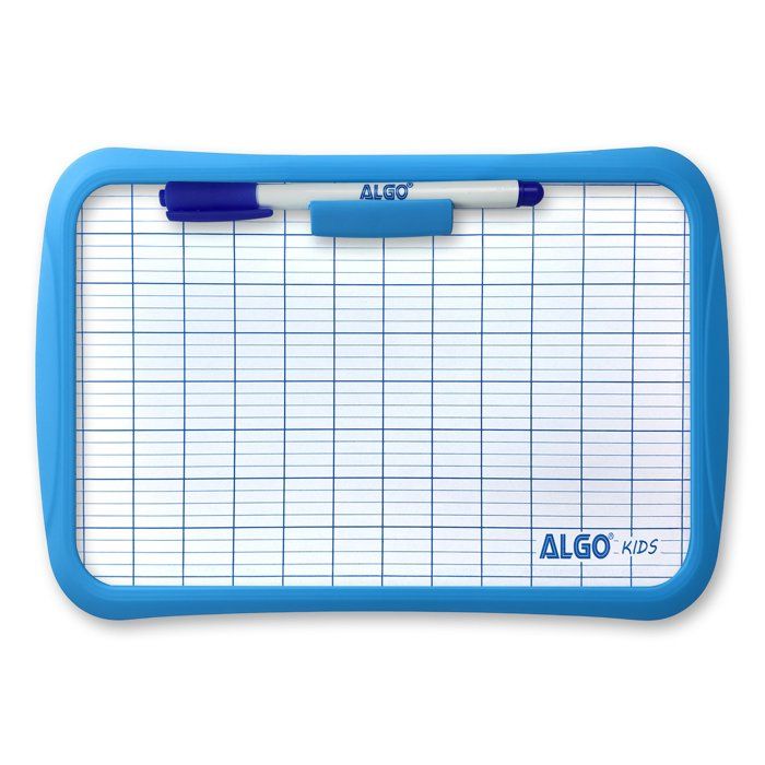 ARDOISE SCOLAIRE DOUBLE FACE (Face Blanche) ALGO - Bleu