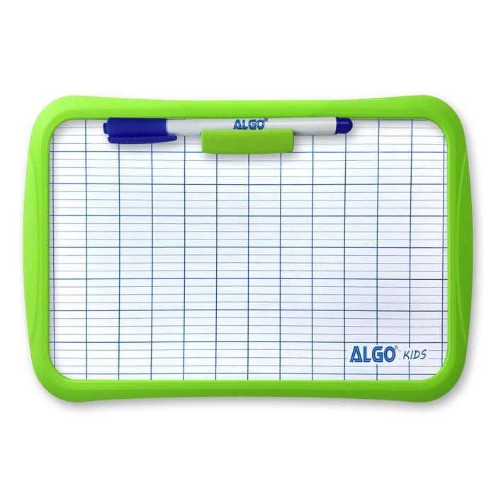 ARDOISE SCOLAIRE DOUBLE FACE (Face Blanche) ALGO - Vert clair