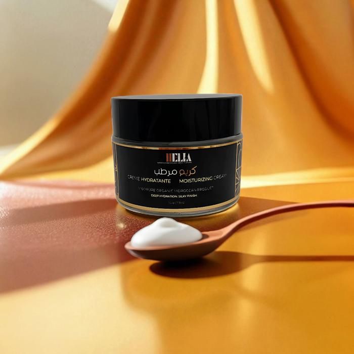 Crème hydratante - HELIA - Pôt de 50 g - Huile d'argan - Texture légère - Tous types de peau