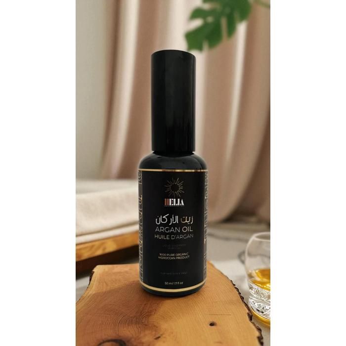 Flacon 50 ml d'Huile d'argan - HELIA - 100% Pure - Vegan - Hydratante - Régénérante
