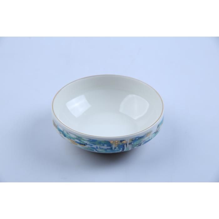 Bol en porcelaine - GENERIC - 14 cm - Effet marbre - Compatible lave-vaisselle - Rond