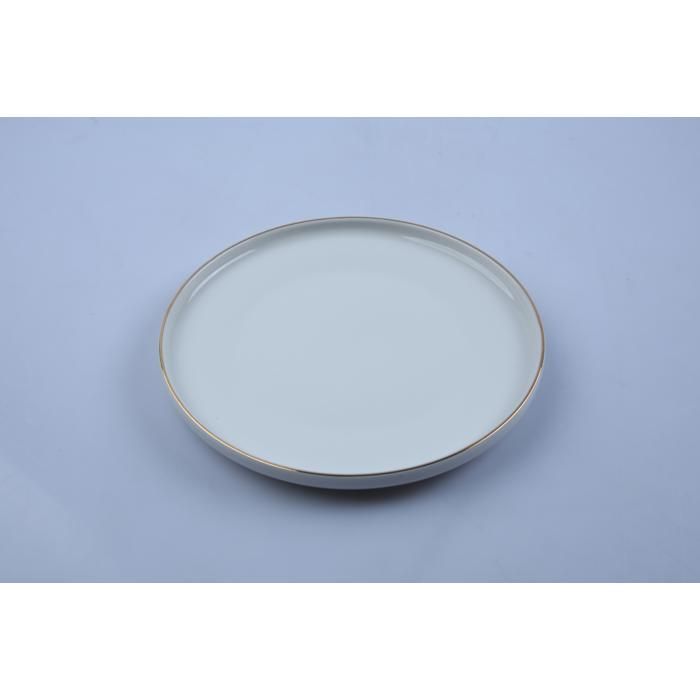 Assiette plate - GENERIC - 21,5 cm - Porcelaine - Doré - Compatible lave-vaisselle