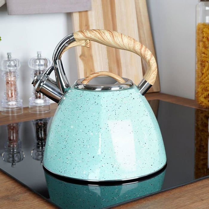 Bouilloire à sifflet octogone 3L avec manche bois