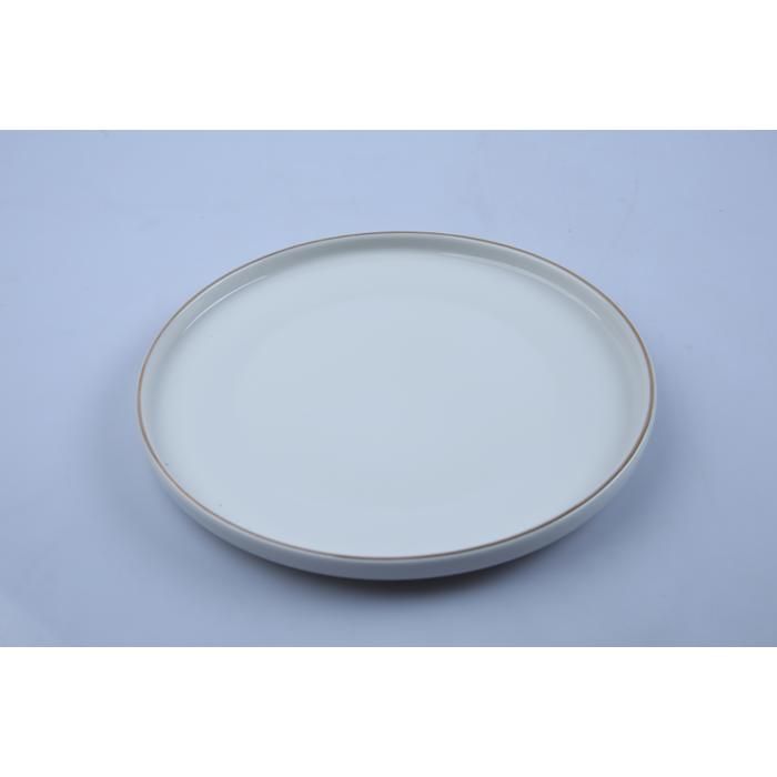 Assiette - GENERIC - 26,5 cm - Porcelaine - Doré - Compatible lave-vaisselle