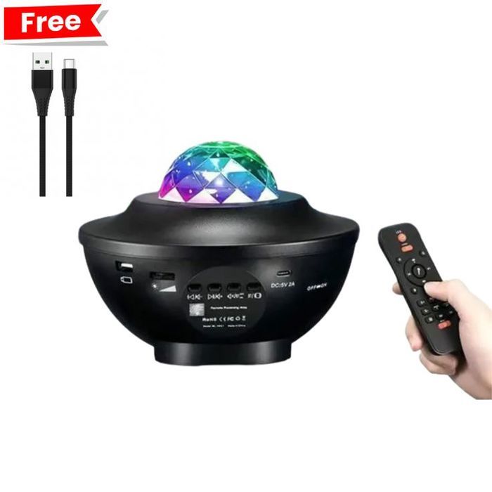 Projecteur de galaxie - Starry - Veilleuse étoilée - Bluetooth - 10 modes d'éclairage + Cable type-c to usb gratuit