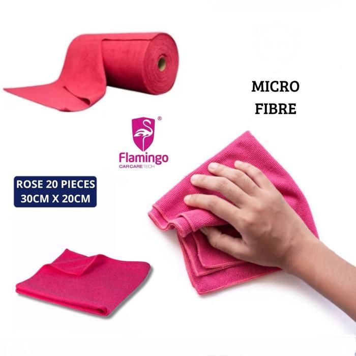 Rouleau Micro Fibre Rose 20 Pcs 30CM X 30 cm Flamingo