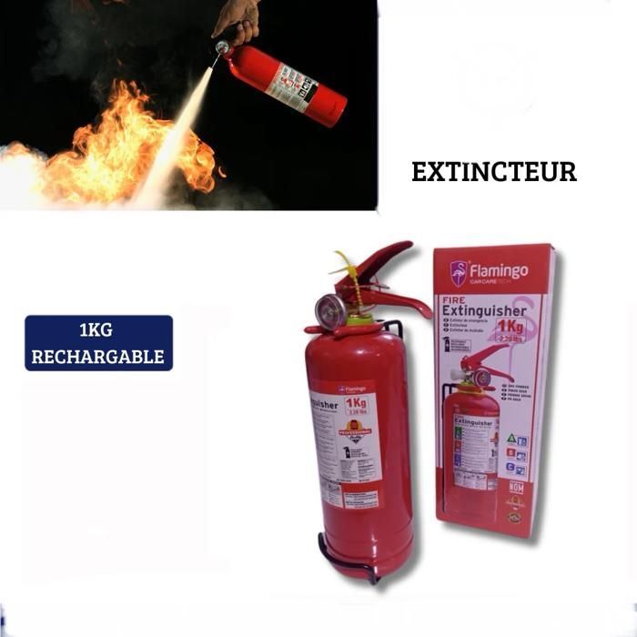 Extincteur 1KG Rechargable Flamingo