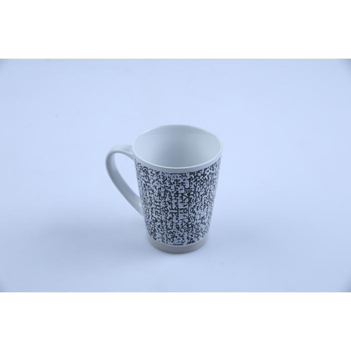 Mug - GENERIC - R24325 - Grès - 365 ml - Design graphique noir et blanc