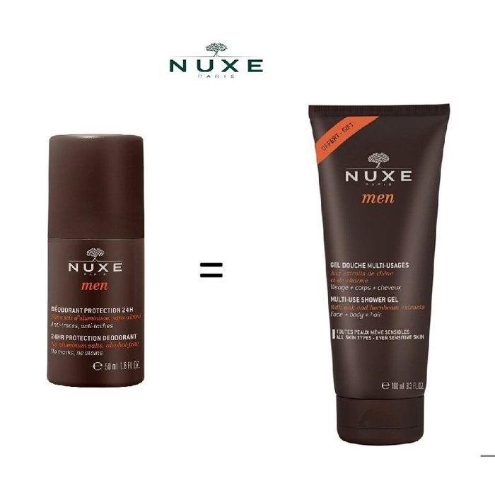 Déodorant - NUXE - Men - 24H Protection - Sans sels d'aluminium - Gel douche offert 100ml