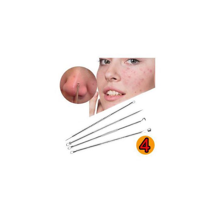 4pcs Aiguilles En Acier Inoxydable Tire Extracteur Point Noir Acne Comédons