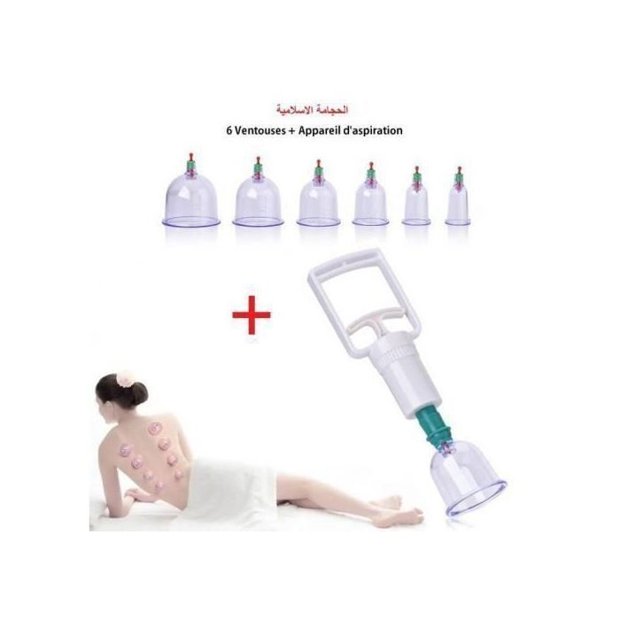 Hijama Ventouses Massage Relaxation de Thérapie (6 tasses + 1 D'aspiration)