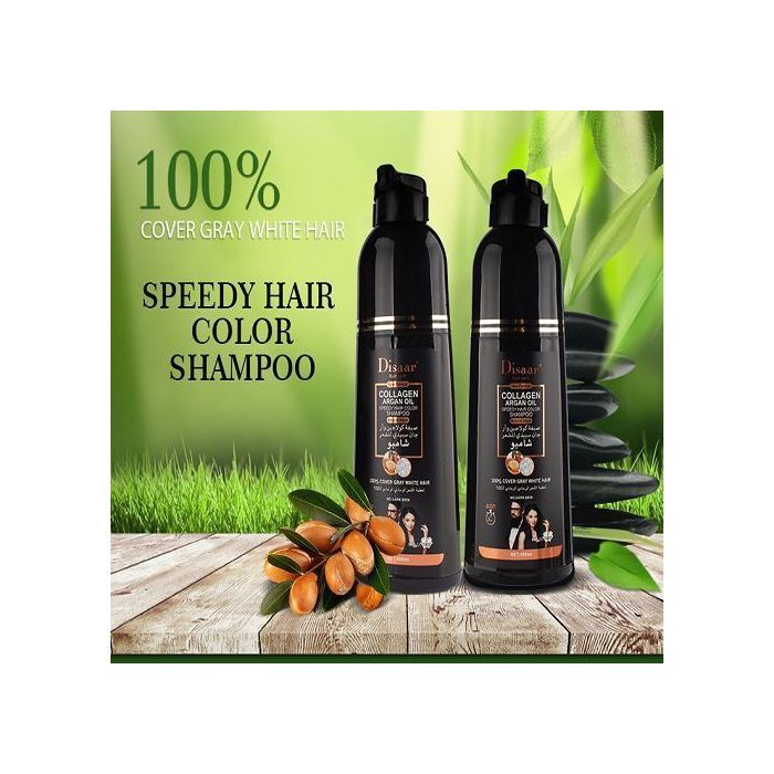 Disaar Shampoing cheveux endommagés, gris et blancs, soins naturel, huile d'argan 400ML