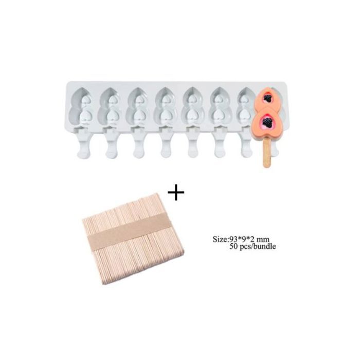 Moule à crème glacée à 8 cavités + 50 bâtons