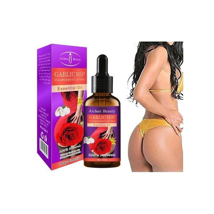 Garlic hip Huile Très efficace pour Gonfler et Élargir les Fesses et les Hanches -Flacon de 30ml