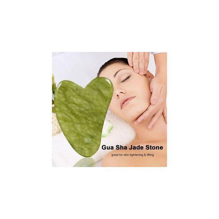 Gua sha Naturel pierre Jade pour Massage et Grattage Facial - Vert