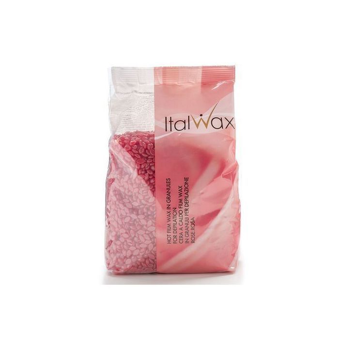 Italwax Cire Hot -1 Kilo granulés  pour épilation dans les zones (aisselles, zones intimes, visage) à températures inférieures-rose