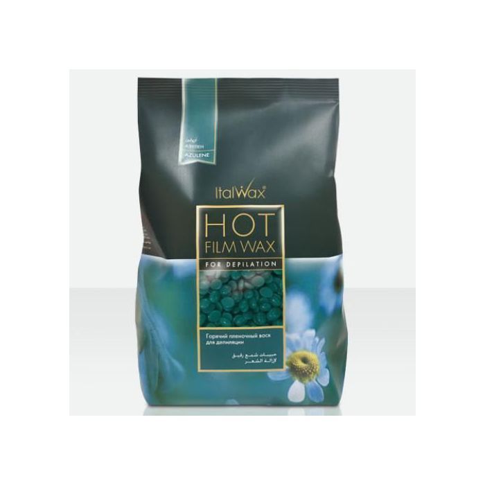 Italwax Cire Hot -1 Kilo granulés  pour épilation dans les zones à températures inférieures - vert