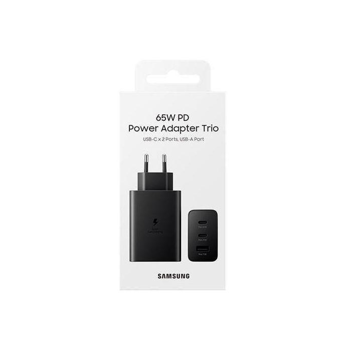 Samsung Chargeur Secteur Ultra Rapide Trio 65W 2X Ports USB Type C & 1x USB Type A 15W SANS câble