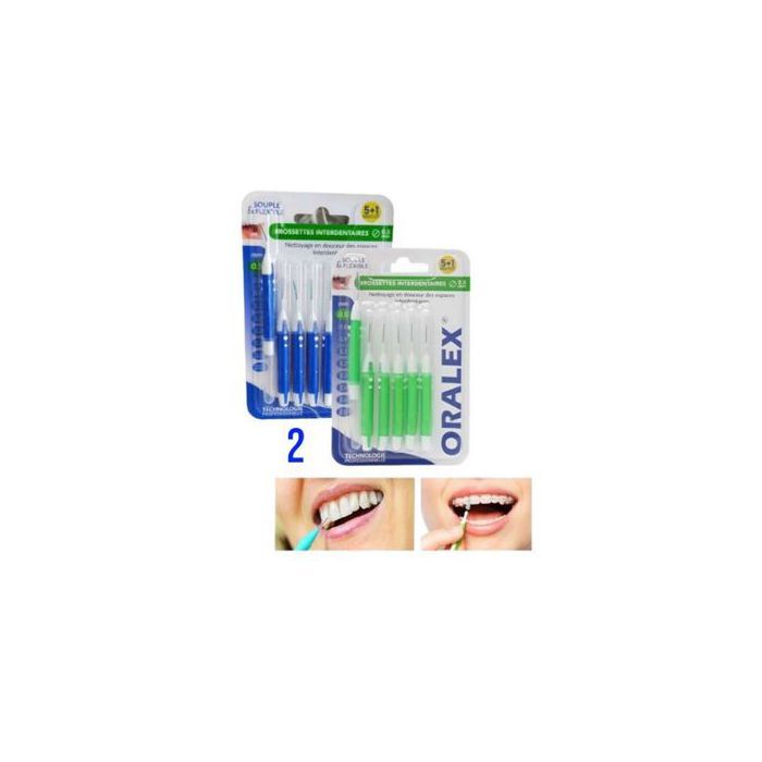 ORALEX Pack2 X Brossettes Interdentaires (5+1) Vert-bleu