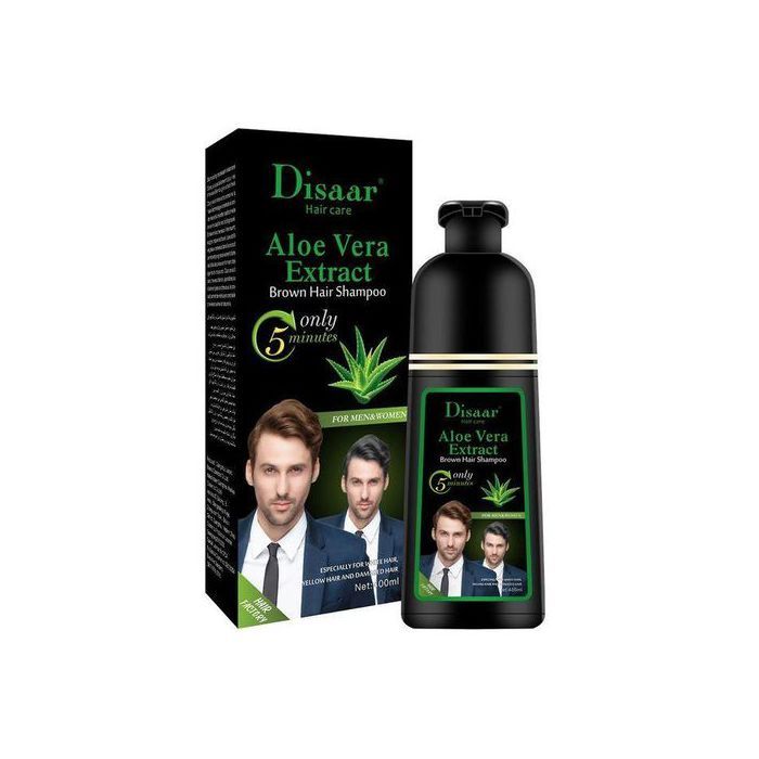 Disaar Shampooing cheveux noirs à l'extrait d'aloe vera 400 ml - Pour hommes et femmes