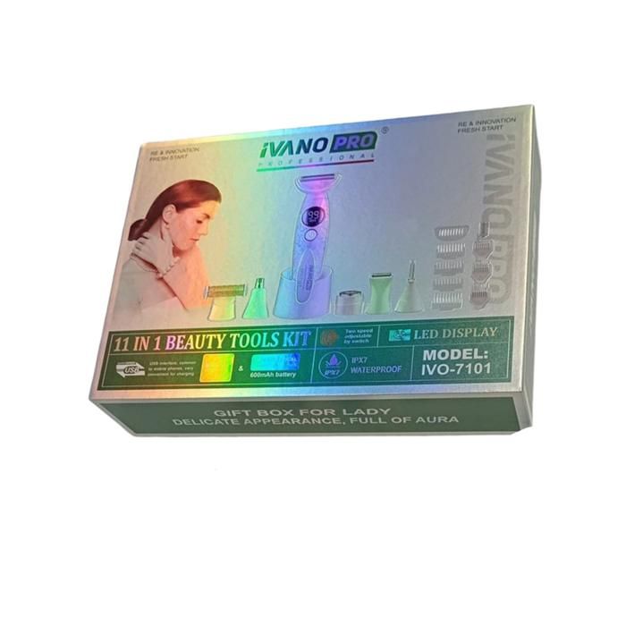 Kit Beauté 11 en 1 - IVANO PRO IVO-7101 - Écran LED - Batterie 600mAh - Étanche IPX7