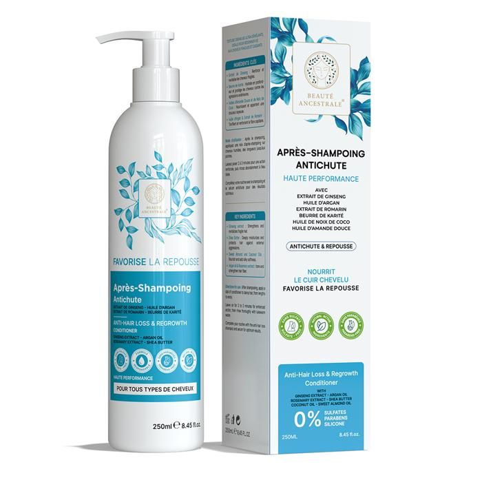 Après-Shampoing Antichute - 250ml - Renforce la fibre capillaire - Stimule la repousse - Texture onctueuse