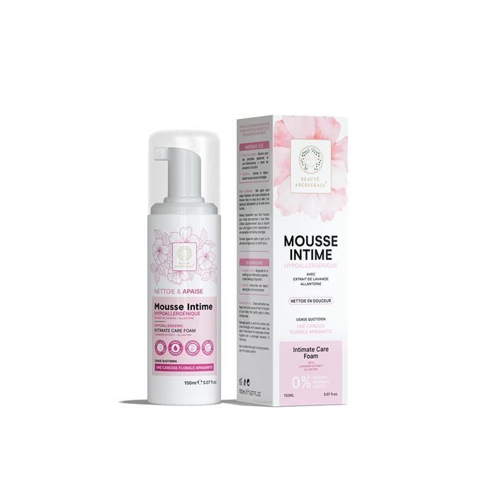 Mousse nettoyante intime - Beauté ancestrale - 150ml - Hypoallergénique - Douceur et confort