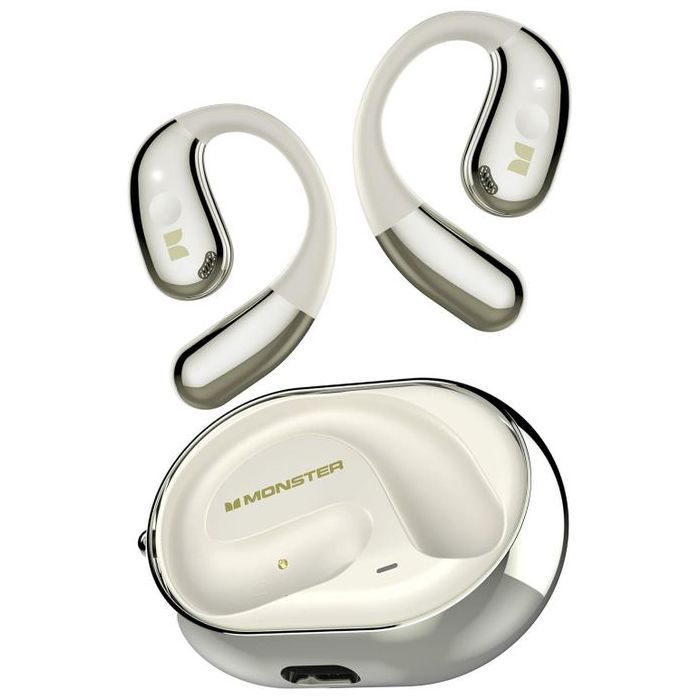 Monster Ecouteurs Open Ear AC360 Écouteurs rotatifs Bluetooth sans fil, contrôle tactile,batterie longue durée 24h, étanchéité IPX5,