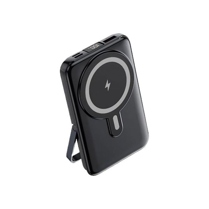 Power bank magnétique 10000mAh avec support pliable batterie externe sans fil 15W charge rapide magnétique avec affichage