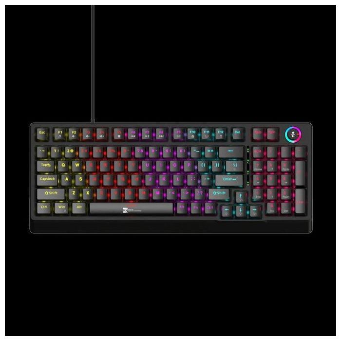 Clavier mécanique à bouton multifonction filaire à 98 touches avec rétroéclairage RVB, arbre bleu, Blue Switch, étanche à l'eau