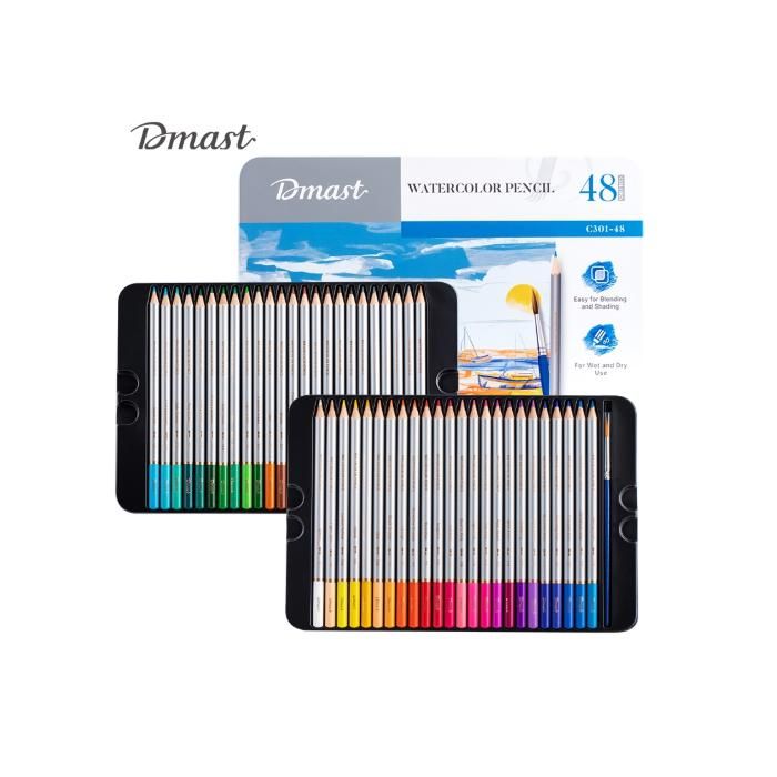 Crayons de couleur aquarelle Dmast - 48 pièces.