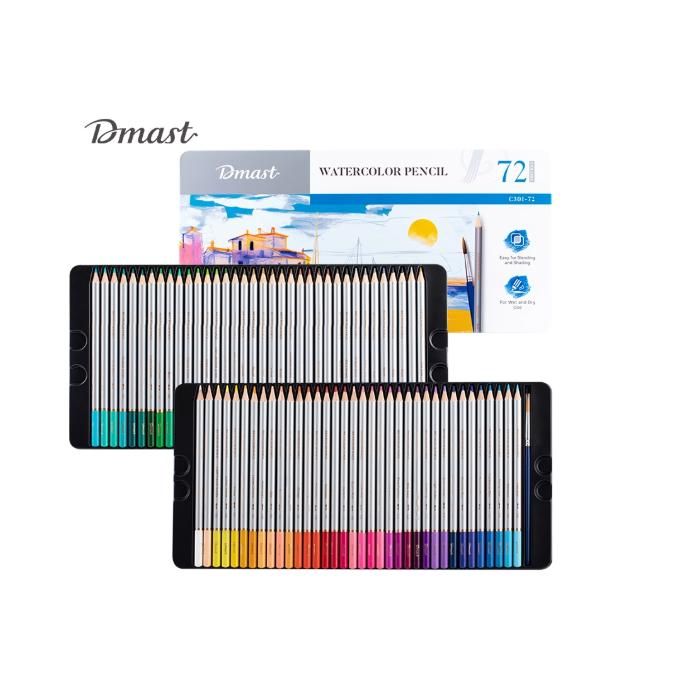 Crayons de couleur aquarelle Dmast - 72 pièces.