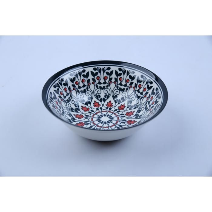 Saladier rond - GENERIC - 20,3 cm - Porcelaine - Multicolore - Compatible lave-vaisselle