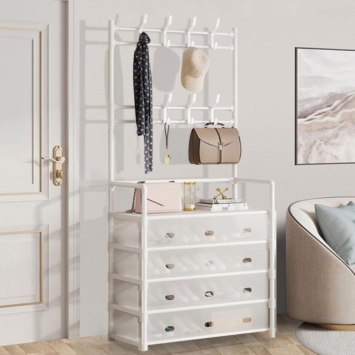 Portant Multifonction - Rangement Pratique pour Vêtements et Accessoires, couleur aléatoire.