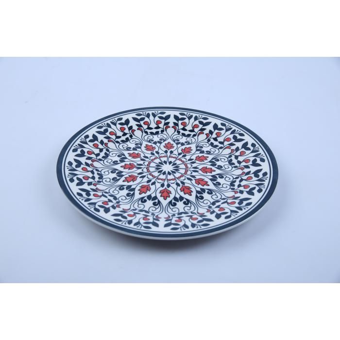Assiette plate - GENERIC - 20,3 cm - Porcelaine - Multicolore - Motif rosace