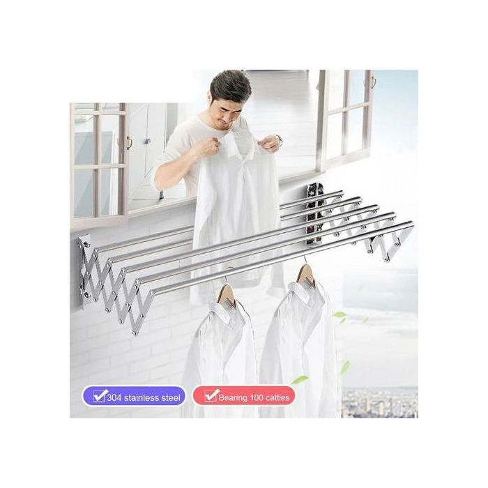 Sèche-Linge Étendoir Extensible Murale En Aluminium 60cm*70 Cm