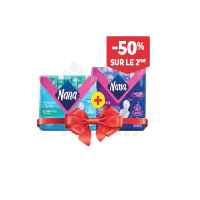 Serviettes hygiéniques - NANA - Good Night - Normal + Maxi - 2 pièces - Anti-fuites