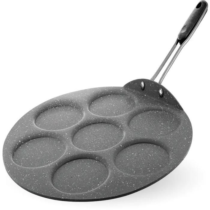 Poêle à pancakes - HASCEVHER - 40cm - Granit - Anti-adhésif - Noir