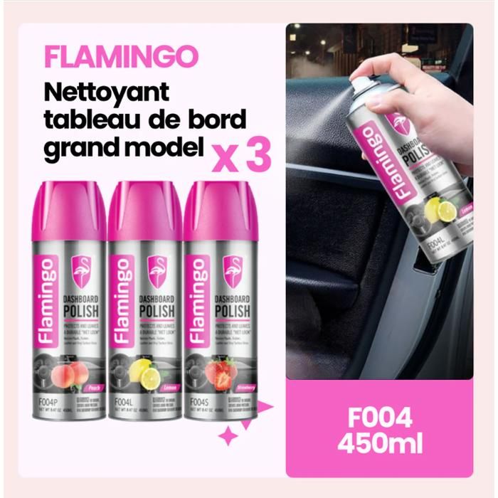 Pack 3 Flamingo Nettoyant Tableau de Bord Grand Model 450ml F004