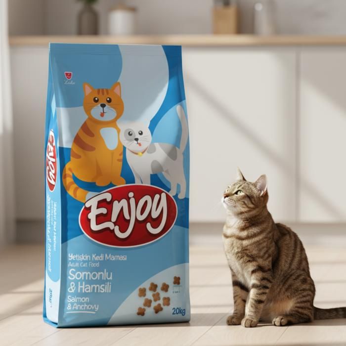 Croquettes pour Chats Adultes Enjoy au Saumon & Anchois – 20 kg