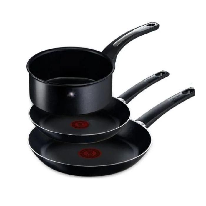 Set de poêles et casserole - Hascevher - 18/20/26 cm - Bleu - Antiadhésif - Tous feux