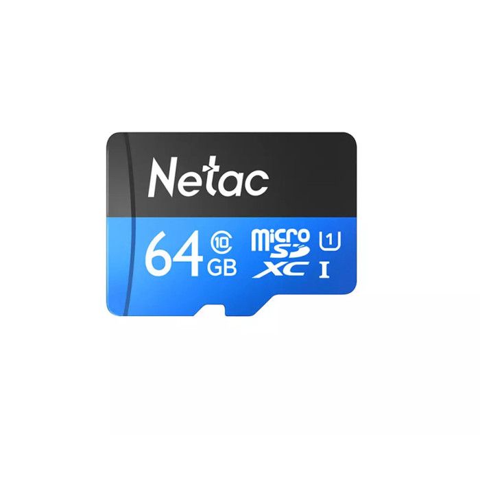 memory card, microSD, 64 GB, black/blue, NT02P500STN-064G-R-