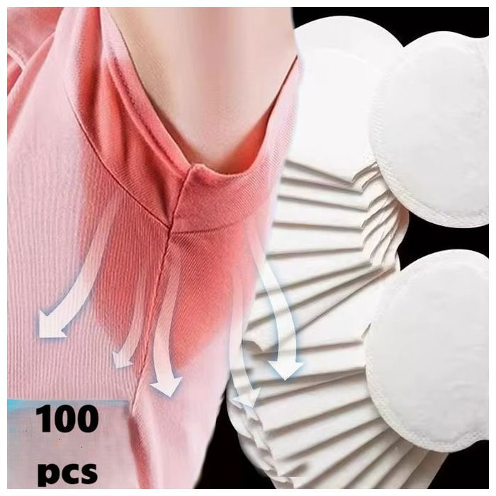 100 Pièces Coussinets Anti-Transpiration Jetables Tampons Absorbants Ultra-fins pour Aisselles, Patchs Déodorants Respirants