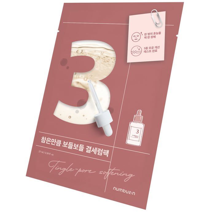 Numbuzin – No.3 Tingle-pore Softening Sheet Mask – 27 ml