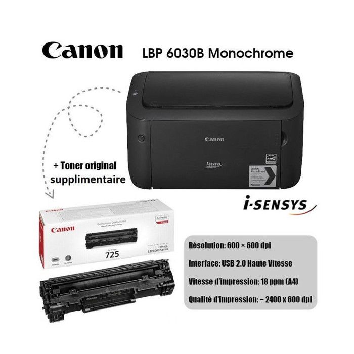 Imprimante Laser i-SENSYS LBP6030B + 2ème Toner original OFFERT