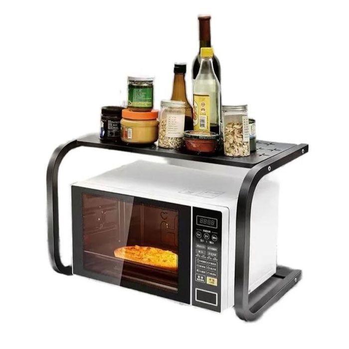 Étagère multifonctionnelle - GENERIC - Support micro-ondes - Noir - Installation facile - Dimensions pratiques