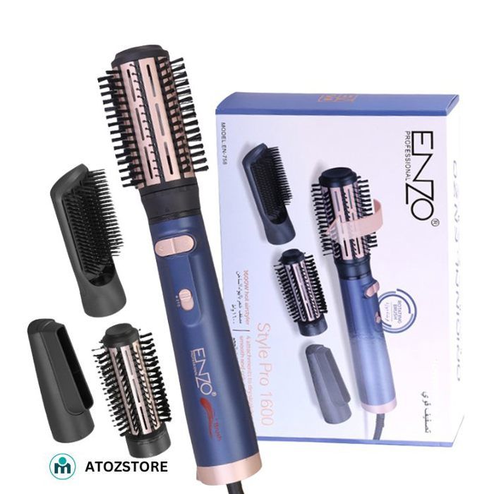 ENZO Styler 4 en 1 Professional, brosse soufflante rotative sèche-cheveux, lisseur et fer à boucler portable