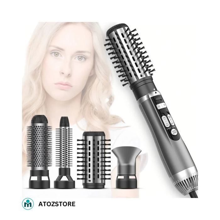 ENZO Styler 4 en 1 électrique multifonction, brosse à air chaud, sèche-cheveux, lisseur et fer à boucler