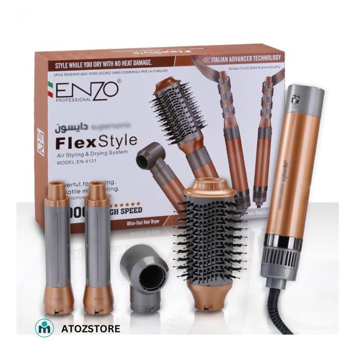 ENZO Multi Styler 6 en 1 1500W, sèche-cheveux portable à air chaud et froid, brosse lissante et bouclante