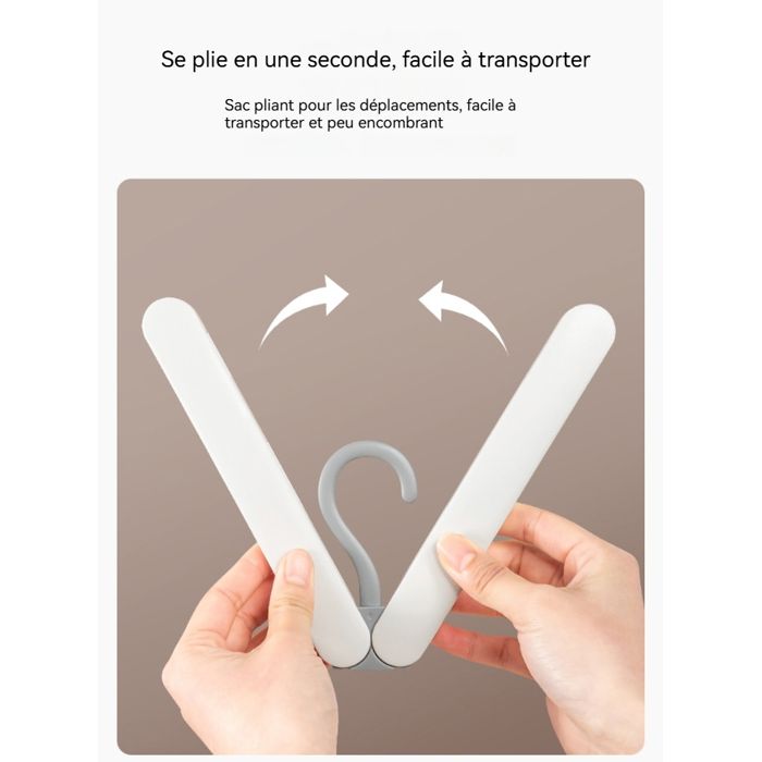 Cintres de voyage pliables avec pinces